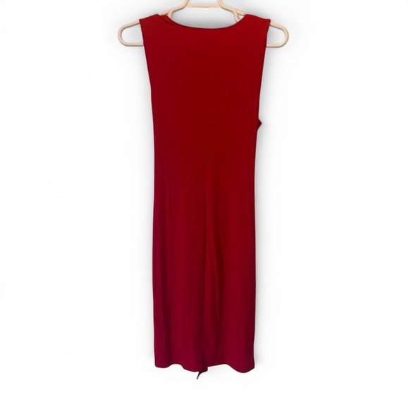 Lauren Ralph Lauren Dresses & Skirts - Lauren Ralph Lauren‎ Red V-Neck Front Tie Sleeveless Midi Jersey Dress XL